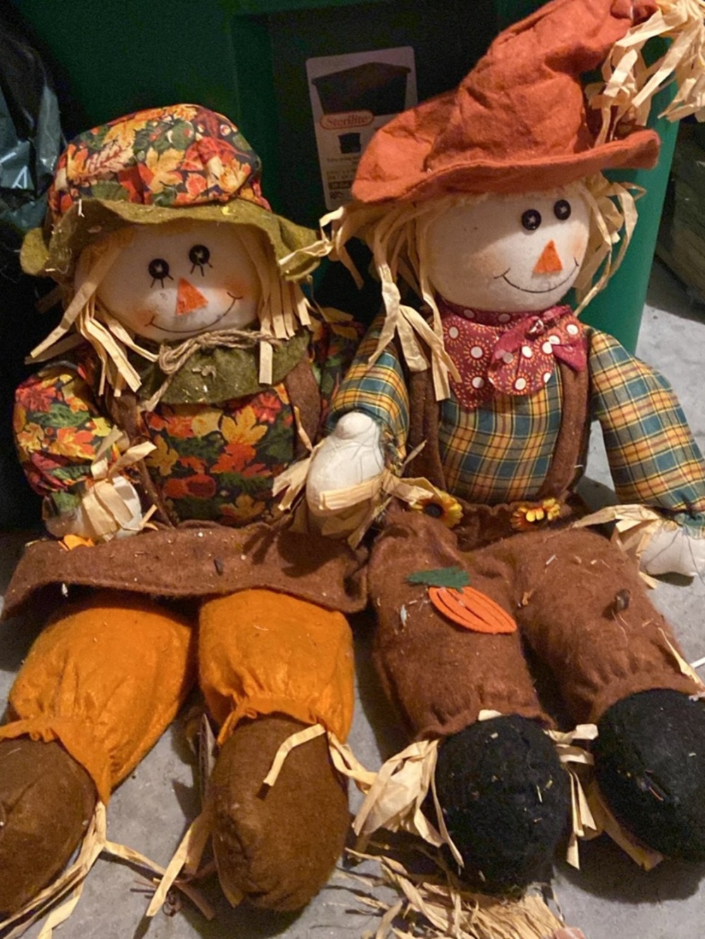 Two scarecrows